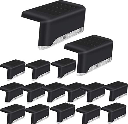 Codian 16 Pack Solar Deck Lights, Solar Deck LED Lights for Outdoor, Waterproof Solar LED Lights for Deck, Step, Railing, Wall, Patio, Garden, Stair, Yard and Driveway Path (Cool White) (SL-501)