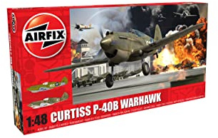 Airfix Model Set - A05130A Curtiss P-40B Warhawk Model Building Kit - Plastic Model Plane Kits for Adults & Children 8+, Set Includes Sprues & Decals - 1:35 Scale Model