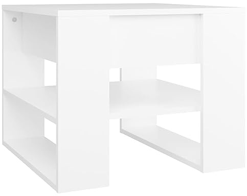 vidaXL Soffbord vit 55,5x55x45 cm konstruerat trä, sidobord, soffa bord, sido bord, litet bord, vardagsrum bord, soffmöbler, vardagsrum möbler