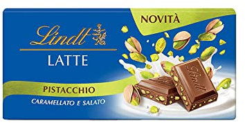 Lindt Tavoletta Classica Cioccolato al Latte con Pistacchio Caramellato e Salato, formato 100g