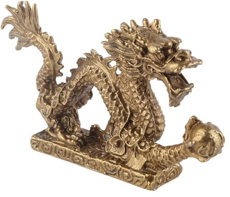 Adornos de Feng Shui, Figuras Decorativas, Figura de Dragon Artesanía en Casa, Oficina, Latón, Dragón de Buena Suerte, Estatua de Dragón Chino