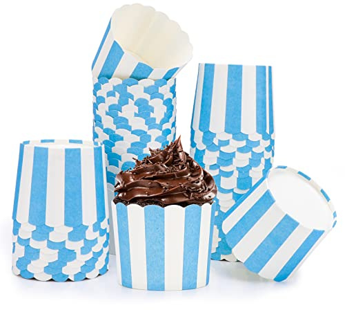 Muffinform Papier Muffinförmchen Cupcake Förmchen - 50 Stück Mini Muffins Papierförmchen Rote und Weiße Streifen, für Dessert Hochzeit Kinder Geburtstag Party Familienfeiern