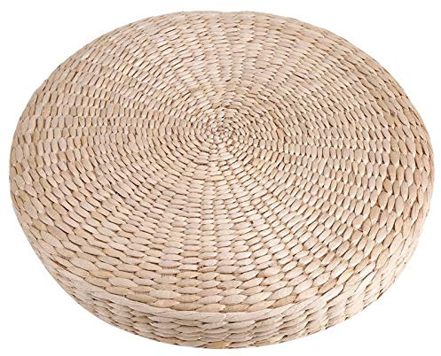 Rund Halm Golvkudde 40 Cm Tatami Vadderad Sittdyna för Meditation Mjuk Kuddar Utomhus Inomhus Sittplatser Natur