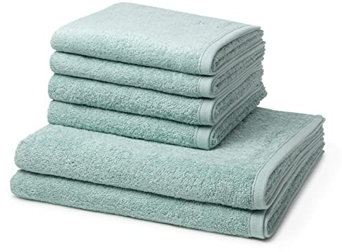 Ross - 6 teiliges Frottier-Set - Vita (4 X Handtuch 2 X Duschtuch im Set) - 520 g/m2 - Baumwolle - Walkfrottee - saugstark - weich und flauschig - Jade