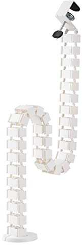 mywall HZ43WL Guide-câbles Rond avec Une Longueur maximale de 1 347 mm, système de Gestion des câbles pour Bureau avec Fixation par Pince, système de 4 canaux avec Structure modulaire