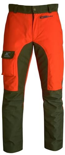 KONUSTEX Pantalone da Caccia MAXGAME 2.0 Impermeabile con Imbottitura Rimovibile Verde Arancione (IT, Testo, L, Regular, Regular, Arancione)
