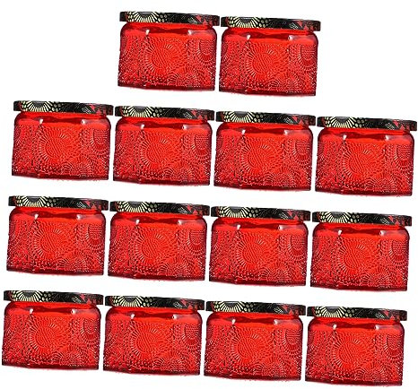 EXCEART 14 Piezas Tarro De Vidrio Para Velas Tapas Reciclables Tarro De Repujado Para Hacer y Guardar Velas Perfumadas Para Candelabros