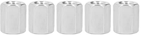 Edelstahl-Sechskant-Kupplungsmutter, 5 Stück Sechskant-Kupplungsmutter M12x1,75 19 L25mm Silber 304 Edelstahl-Stangen-Kupplungsmuttern für Schrauben, Kupplungsmuttern