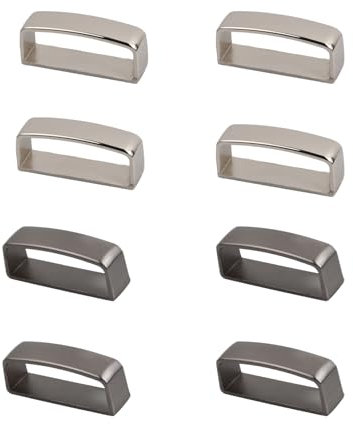 Wisebom 8 Pcs Gürtelschnalle Herren, GürtelschlaufenhalterSchnappschlaufen Gürtelschlaufen zum Annähen, Gürtelschlaufen Ersatz Ersatzgürtelschnalle Belt Keeper Befestigungsschnalle, 4 cm B 1.2 cm H