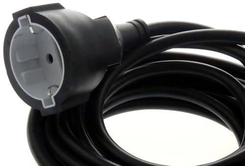 Verlängerungskabel Schuko-Verlängerung Schutzkontakt H05VV-F 3X1,5mm² IP20 Innenbereich Stromkabel mit Kindersicherung in schwarz/weiß 1-25m, Farbe/Länge:Schwarz / 2m