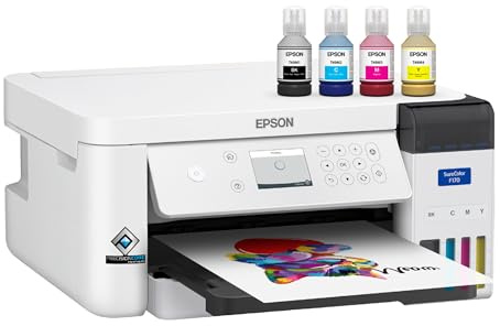 Epson SureColor F170 Dye-Sublimation Printer – Compact 8.5 x 11 Format – Includes Genuine Epson Ink, User Guide & Power Cable – Original OEM Product with Full Manufacturer Support