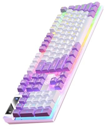 Dreuhuing Teclado mecánico con Cable,Teclado mecánico para Juegos - Teclado de tamaño Completo de 104 Teclas | Teclado Luminoso, Teclado de computadora de Escritorio, Teclado de Juego para PC Gamer