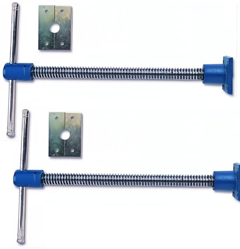 Bricoloco Husillo de apriete para mesa de trabajo de carpintero con rosca trapecial para mayor fuerza y sujección. Torno de banco para carpintería con pletina y mango. (2, M24 x 400 mm)