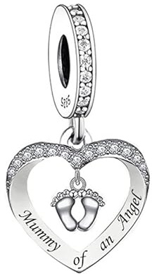 Mother Son Birthday Friend Butterfly Love Heart Rose Gold Charm Pendant 925 Sterling Silver Dangle Compatible With Pandora Bracelet (Mummy Of An Angel Love Heart Memorial Baby Feet)