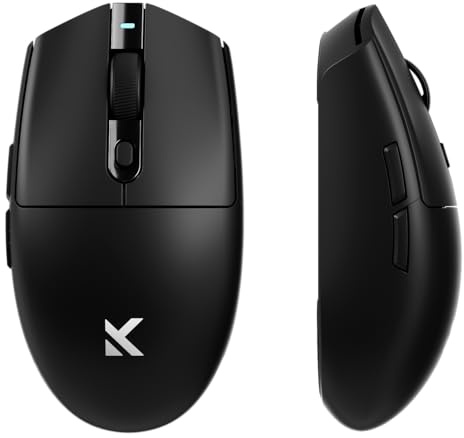 MCHOSE G3 Kabellose Gaming-Maus, 26 000 DPI, 8K-Abrufrate, 650 IPS, Leichtgewicht 64 g, 8 Programmierbare Tasten, Esports Gaming-Mäuse BT 5.0/2,4 G/USB-C, 170 h Akku, Windows/Mac - Schwarz