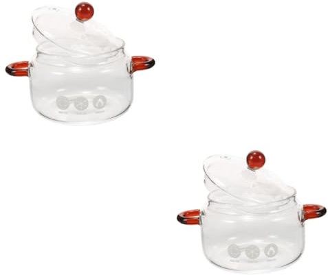 Gatuida 2pièces Casserole Borosilicaté Avec Couvercle Pot à Soupe Chaleur Pour Pâtes Et Capacité Ustensile De Cuisine Pratique Et Ergonomique