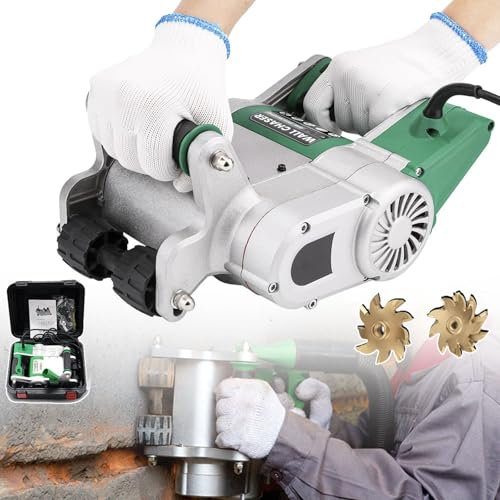 Scanalatrice elettrica da muro appendibile, scanalatrice for muri antipolvere da 1100 W, macchina for il taglio di muri in cemento, regolazione della profondità di scanalatura da 20 a 30 mm, lame in l