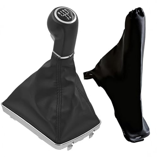 Fouedy - Pomo de palanca de cambios con cubierta de cuero a prueba de polvo, manual, de 5 y 6 velocidades, para Vauxhall Opel Astra III H 1.6 2004-2010 (R5-Negro)