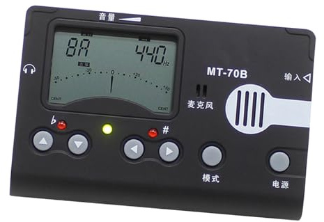 Elektronisches Metronom Digitales Guzheng Lcd Stimmgerät für Studenten | Mehrfunktionen mit LED Anzeige, Tragbar und Leicht, Kunststoffgehäuse Schwarz, 1 Stück mit 2 Aaa Batterien
