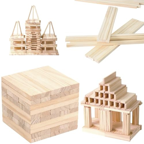 100 Stück Holzklötzchen zum Basteln,100 x 20 x 7mm Holzbaustein Basteln,Vielseitig Klötzchen Holz Deko Zubehör,Vielseitig Einsetzbare Kiefer Bastelleiste für Kinder DIY Modellbau Dekoration Schnitzen