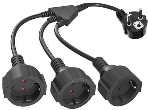 16A Utomhus förlängningskabel med 3 Schuko-uttag för trädgård terrass | 250 V utomhusuttag med flexibel kabel IP44-skydd vattentät enhet kraftfull gräsklippare uppvärmning säker belysning