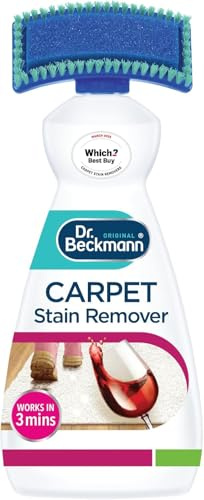 Carpet Stain Remover with Cleaning Brush 650ml – Works in 3 mins – Oxy-Powered Fast-Acting Deep Cleaner for Old Stains & Odours – Colour and Fabric Safe, Pet Friendly