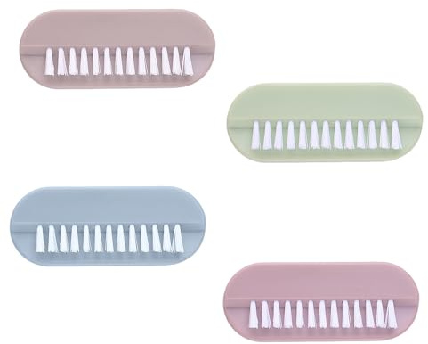 4 Pcs Nail Brush, Nail Brushes For Cleaning Nails, Soft And Stiff Nails Brushes, Portable Fingernail Scrubbing Brush, Practical Double Sided Wooden Bristles Tool, for Men Women Deep Cleaning
