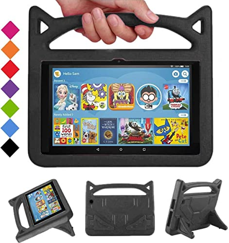DJ&RPPQ Case for 8 Inch Tablet (12th/10th Generation,2024/2022Release)-Lightweight Shockproof Kids Case Cover for 8 inch.(Incompatible with 8in iPad Samsung Android Tablet). (Black)