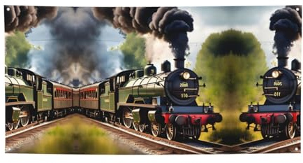 Decoración de fiesta con estampado de tren pequeño de vapor, las mejores banderas para eventos, diseños innovadores para suministros de fiesta de cumpleaños
