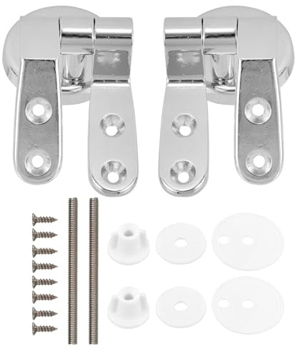 OATIPHO Set di cerniere a chiusura morbida per coperchio WC in lega di zinco, viti, accessori di fissaggio compatibili per bagno, ricambio durevole per sedile WC