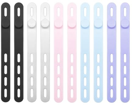Silicone Cable Ties - Silicone | Desk Storage Box with 10 Pcs Elastic Band, Cable Reel for Charging Cables | For Car Travel Headphone Charger Desk for Inte