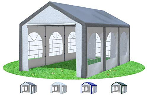 Stabilezelte Partyzelt 3x6 m Modular Pro PE 240 g/m² wasserdicht inkl. Seiten Festzelt Gartenzelt Grau Weiss