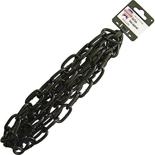 Catena Faithfull in acciaio laccato nero - Catena a maglie saldate in acciaio dolce, resistente alla corrosione - Lunghezza 2,5 metri, diametro 6 mm, portata 250 kg