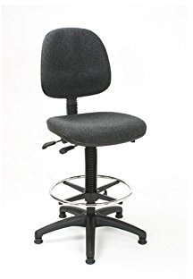 Arbeitsstuhl Modell 8545 - mit Bodengleitern, Sitz Polster anthrazit und Fußring von Lotz