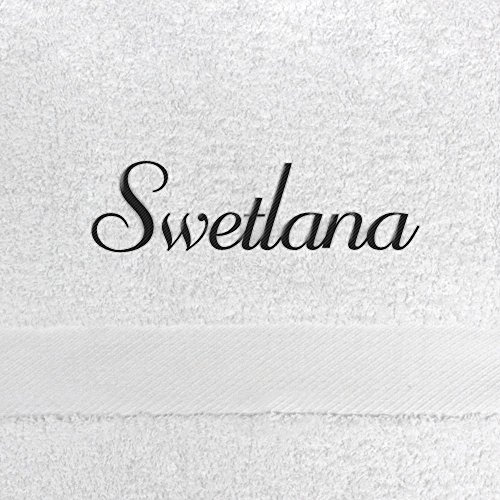 digital print Gästehandtuch mit Namen Swetlana Bestickt, 40x60 cm, weiß, extra Flauschige 550 g/qm Baumwolle (100%), Handtuch mit Namen besticken, Gästetuch mit Bestickung