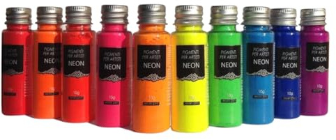 Resin Pro - Pigmenti Neon - Kit di Pigmenti Stupefacenti Misti, Compatibili con Resine Epossidiche, Poliuretaniche, Acrilici, Vernici, Creazioni Artistiche, Decoupage - Multicolore, 10 x 10 gr