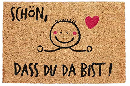 Relaxdays Fußmatte Kokos, universal, Tür und Eingangsbereich, Rutschfester Vorleger, BxT: 60 x 40 cm, Natur/schwarz