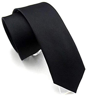 JEMYGINS 6,1 cm einfarbige schmale Krawatte für Herren (6 cm), Schwarz , general