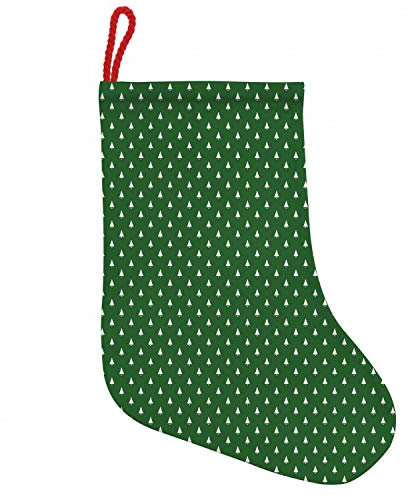 ABAKUHAUS Weihnachten Hängende Nikolausstiefel Weihnachtssocken, Glöckchen, Weihnachtsstrumpf zum Aufhängen, 35x50cm, Grün und Weiß