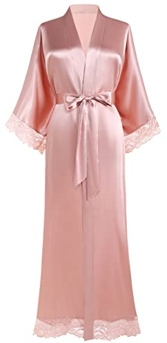 BABEYOND Dammorgonrock, lång, kort, enfärgad, badrock, spets, ärmar, brudtärna, kimono, satin, nattkläder, damer, sommarrock, kofta, ren färg, sovrock