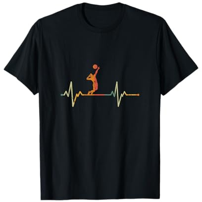 Vintage Volleyballspieler Geschenk Herzschlag Volleyball T-Shirt