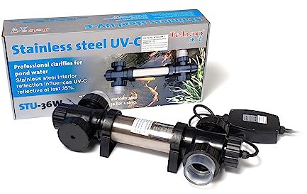 Jebao STU-36 Clarificador de Estanque y Acuario de Acero Inoxidable, 36 vatios
