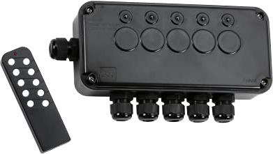 Knightsbridge, Black,OP665GBK Weatherproof IP66 13A 5G Remote Controlled Switch Box
