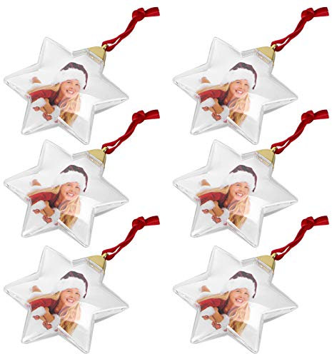 6st Fotokugel-anhänger Weihnachtskugeln Zum Aufhängen Party-anhänger Fotorahmen-Ornamente Selber Machen Weihnachtsdeko Bilderrahmen Zum Befüllen Partybedarf Füllung Weiß Plastik