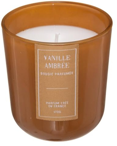 Atmosphera - Bougie Parfumée Pot en Verre 170 G Parfum Vanille Ambrée