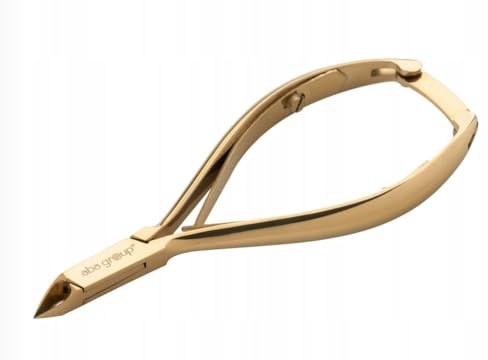 Aba Group Goldene Nagelhautzangen mit zwei Federn 4 mm (1139) Nagelhautschneider Hautzange aus Edelstahl mit Scharfem und Glattem Schnitt Fein zur Entfernung Überschüssige