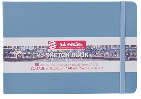 Talens Art Creation Skizzenbuch - Lake Blau 21x14.8cm - 140gsm - 80 säurefreie Blätter - Ideal zum Zeichnen & Journaling