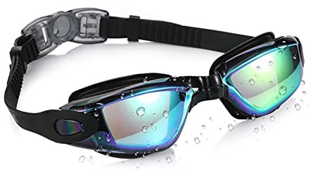SHALOLY Erwachsene Antibeschlag-Profi-Schwimmbrille, Schwarze Schwimmbrille, galvanisierte Silikon-Schwimmbrille