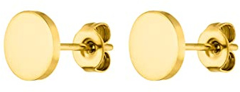 Purelei Coin Ohrringe (Gold, Silber), Damen und Herren Ohrringe aus langlebigem Edelstahl, Kleine Wasserfeste Runde Unisex-Ohrstecker, 7,5 mm Durchmesser