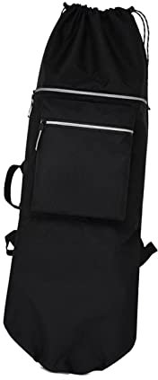 predolo Skateboard-Rucksack mit 2 Taschen, wasserabweisend, verstellbare Träger, Handtasche, Longboard-Tragetasche für Reiseanfänger, Teenager, Kinder, Schwarz